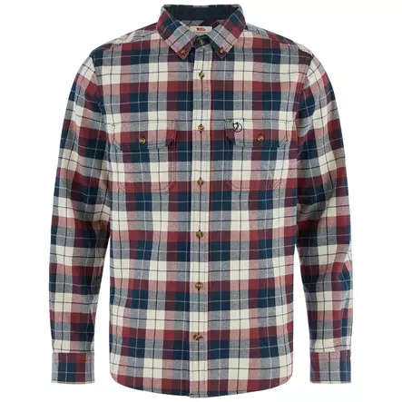 Fjällräven Singi Heavy Flannel Shirt M Dark Navy-Maroon - Kauluspaidat - 7323451205620 - 1