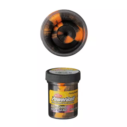 Powerbait Glitter Trout Dough Black Orange Glitter - Syötit - 028632022351 - 1