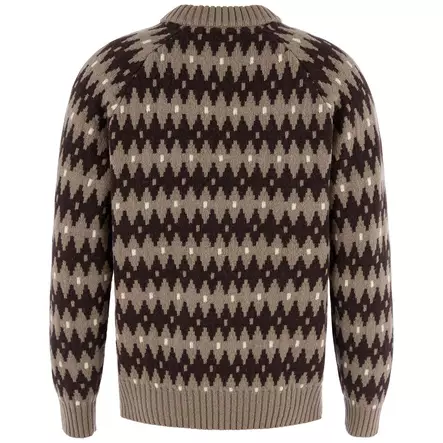 Fjällräven Övik Jacguard Knit M Suede Brown-Black Oak S - Villapaidat ja neuleet - 7323451200434 - 2