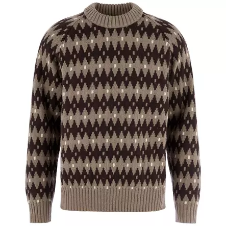 Fjällräven Övik Jacguard Knit M Suede Brown-Black Oak S - Villapaidat ja neuleet - 7323451200434 - 1
