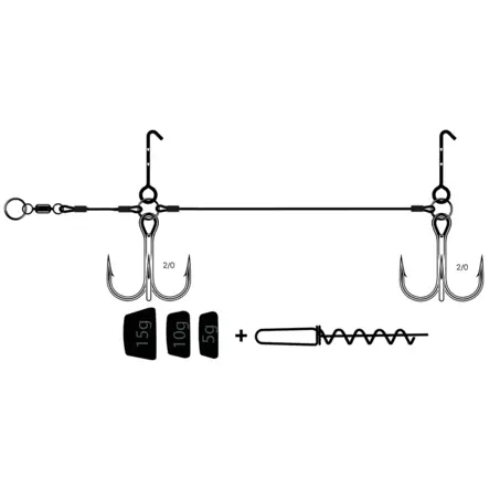 VMC Pike Rig Light 2/0 5g, 10g, 15g - Kumikalarigit ja rigaustarvikkeet - 3359228763066 - 2