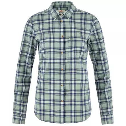 Fjällräven Övik Flannel Shirt W L Misty Green Eggshell - Kauluspaidat - 7323451210358 - 1